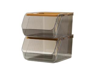 Organizador diademas Caja organizadora de escritorio gran capacidad, almacenamiento apilable for aperitivos, bolsa for té y café, oficina(Light Coffee)