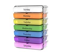 Organizador diario de pastillas, 7 días a la semana, 4 veces al día, desayuno, almuerzo, cena, hora de dormir, pastillero compacto para vitaminas, contenedor de medicina semanal