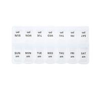 Organizador diario de pastillas,Organizador semanal de pastillas | Planificador de medicamentos,Dispensador de pastillas de viaje de 7 compartimentos para medicamentos, suplementos y aceite de pescado