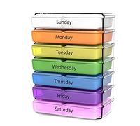 Organizador diario de pastillas: organizadores compactos de vitaminas y recetas semanales de 7 días: 4 veces al día, desayuno, almuerzo, cena y dispensador personal de pastillas antes de acostarse.