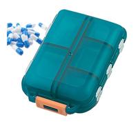 Organizador diario de píldoras - Caja de medicina sellada con 10 cuadrículas, caja portátil para comidas a la semana, caja de almacenamiento de medicamentos de gran capacidad