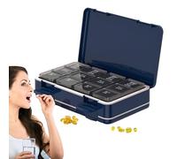Organizador diario de píldoras, estuche para píldoras, contenedor de almacenamiento portátil para guardar medicamentos, organizador grande, medicina de viaje, siete días a la semana para aceite