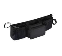 Organizador doble para cochecito, organizador de cochecito de bebé para viajes y padres al aire libre, tela impermeable con 3 compartimentos, botellas de almacenamiento grandes, pañales de aperitivos