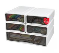 Organizador Escritorio Apilable de Plástico PP Rígido Cajonera Escritorio A4 para Documentos y Material de Oficina Plastico Rigido No Se Deforma Caja Cajonera Modular para Almacenamiento Despacho Mesa