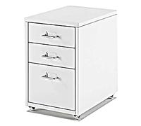 Organizador Escritorio Archivador De Acero De 3 Cajones - Archivador De Acero Laminado En Frío For Debajo Del Escritorio, Carpetas De Tamaño Legal/carta, Ruedas Y Patas Fijas, Preensamblado(E)