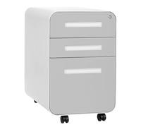 Organizador Escritorio Archivador De Acero De 3 Cajones Con Cerradura - Archivador De Acero Laminado En Frío For Debajo Del Escritorio, Carpetas De Tamaño Legal/carta, Ruedas Y Patas Fijas, Premontado