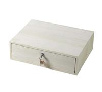 Organizador Escritorio Archivador De Cajones Con Cerradura - Caja De Almacenamiento De Escritorio Con Cerradura Completa, Organizador Plano De Madera Maciza(A)