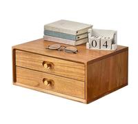 Organizador Escritorio Caja Organizadora De Escritorio De Madera Con Cajones Para Documentos A4; Archivador Plano Multicapa Tipo Cajonera Para Material Escolar Y De Oficina(Wood Color,2 layer)