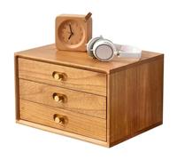 Organizador Escritorio Caja Organizadora De Escritorio De Madera Con Cajones Para Documentos A4; Archivador Plano Multicapa Tipo Cajonera Para Material Escolar Y De Oficina(Wood Color,3 layer)