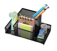 Organizador Escritorio Creative Multi-Function Metal Desktop Pen Holder Office Storage Box Pencil Desk Mesh Organizer for Home Save Oficina(Black-4grid)