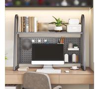 Organizador Escritorio de Longitud Ajustable con Pegboard Perforado, Acero al Carbón Duradero, Estructura Espacial Económica for Dormitorios Hogares y Oficinas(Black,72)