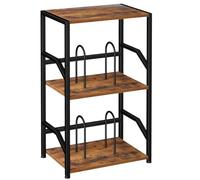 Organizador Escritorio Estante De Almacenamiento De Varios Niveles, Soporte For Tocadiscos, Que Combina Hierro Y Madera, Estantería Y Organizador De Documentos Con Estantes, Plato Giratorio De Vinilo