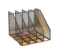 Organizador Escritorio Metal File Rack Office Desk Shelf Standing Desktop Folder Box Storage Data Stationery Organizer Oficina(4T-Black)