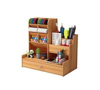 Organizador Escritorio Office Desktop Storage Shelf Wooden Pen Holder Box Large Capacity Nordic Creative Multi-Grid Oficina(Color 2)