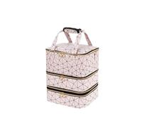 Organizador Esmaltes de Uñas Bolsa de Almacenamiento Esmalte uñas Desmontable PU Tres Capas Bolsa Aceite Esencial Gran Capacidad Puede Contener 60 Botellas(Pink)