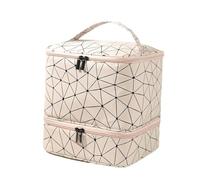 Organizador Esmaltes De UñAs,Organizador Esmaltes Bolsa de almacenamiento esmalte uñas doble capa gran capacidad, bolsa maquillaje, viaje for artículos tocador, cosméticos(Light Pink)