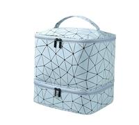 Organizador Esmaltes De UñAs,Organizador Esmaltes Bolsa de almacenamiento esmalte uñas doble capa gran capacidad, bolsa maquillaje, viaje for artículos tocador, cosméticos(Light Blue)