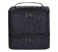 Organizador Esmaltes Uñas para 30 Botellas(15ml), BYLife Esmaltes Bolsa de Uñas de Doble Capa Estuche Manicura Grande Impermeable Bolsa de Cosméticos con Secciones de Almacenamiento