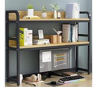 Organizador: estantería de escritorio, estantería de escritorio para computadora de madera y metal, estantería de escritorio para computadora industrial, estante de exhibición de almacenamiento de e