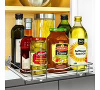 Organizador extra ble para especias LYNK PROFESSIONAL? para gabinetes de cocina - 31 cm de ancho - Caj n deslizable - Estantes deslizantes cromad