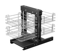 Organizador extraíble para esquinas ciegas para armario de 900 mm, de cocina con 4 cestas,organizador de gabinete deslizante,compatible con apertura izquierda y derecha, cesta extraíble de 2 niveles