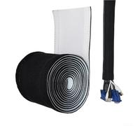 Organizador flexible de neopreno para organizar cables para ocultar cables de alambre con diseño cortable para administrar múltiples cables para TV, computadora, oficina, uso (100 cm)