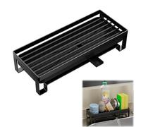 Organizador Fregadero,Organizador Cocina Fregadero Negro Acero Al Carbono,Organizador Cocina Escurreplatos Sobre Fregadero para Encimeras De Cocina, Almacenamiento De Fregaderos con Lados Estrechos