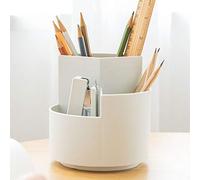 Organizador giratorio de suministros de arte, soporte para bolígrafos con 3 compartimentos, organizador de suministros escolares para bolígrafos, lápices de colores, pinceles de arte, caja de