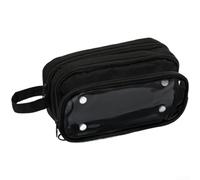 Organizador grande de papelería 21x11x7cm Multi-Pocket(negro) 2) | Centro expandible, altura de 3 cm a 7 cm, fácil acceso, recuperación rápida, estructura abierta plana