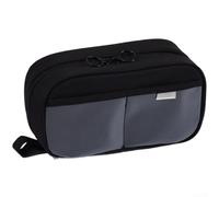 Organizador grande de papelería 21x11x7cm Multi-Pocket(negro) | Centro expandible, altura de 3 cm a 7 cm, fácil acceso, recuperación rápida, estructura abierta plana