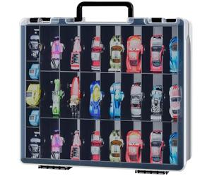 Organizador Hot Wheels Auto-48 compartimentos, bolsa para cajas de cerillas, juego de regalo para coches de juguete, negro (solo caja)