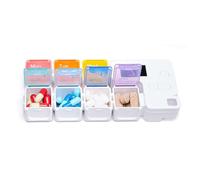 Organizador inteligente de píldoras de 7 días con alarma alimentada por pilas, estuche de almacenamiento semanal de medicamentos con recordatorios cronometrados, hardware de salud listo para viajes