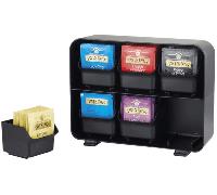 ORGANIZADOR LA HORA DEL CAFE 6 COMPARTIMENTOS INFUSIONES Y CAPSULAS 130X260X200 MM NEGRO ARCHIVO 2000 CD906 NE