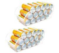 Organizador Latas Nevera 2 ud | Dispensador Latas Nevera 19,5x37x13,8 cm | Cajas de Almacenaje Transparentes para Frigorifico | Plástico Resistente | Apto para Alimentos