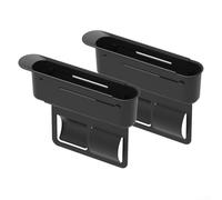 Organizador lateral multifuncional ajustable para asiento de coche, caja de almacenamiento para teléfonos, tarjetas, monedas, plástico ABS negro, paquete de 2