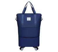 Organizador maleta equipaje de mano plegable bolsa de equipaje bolsa de viaje desmontable con ruedas, bolsa de viaje grande para llevar maleta de espuma, azul, talla única