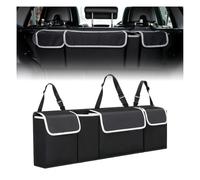 Organizador Maletero Coche para Ford B-MAX 2012-2018 | Tejido Oxford impermeable, 4 compartimentos independientes, correas ajustables con hebilla, almacenamiento suspendido