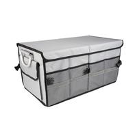 Organizador Maletero Coche para VW Passat B7 2011-2017 Without-Computer-Boxes, Caja Plegable con Compartimentos Antideslizante con Tiras Reflectantes,Grey-55L Classic