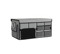 Organizador Maletero Coche para VW Passat B7 2011-2017 Without-Computer-Boxes, Caja Plegable con Compartimentos Antideslizante con Tiras Reflectantes,Grey-55L Shoe Warehouse