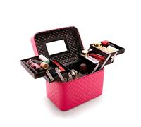 Organizador Maquillaje Caja de Almacenamiento cosméticos portátil Gran Capacidad, Kit Maquillaje Artista Profesional, Estuche Viaje Plegable Multicapa Vanity(B)