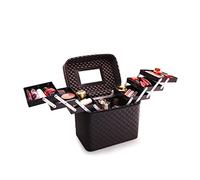 Organizador Maquillaje Caja de Almacenamiento cosméticos portátil Gran Capacidad, Kit Maquillaje Artista Profesional, Estuche Viaje Plegable Multicapa Vanity(E)