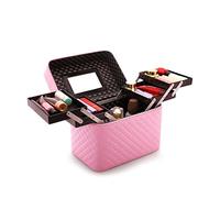Organizador Maquillaje Caja de Almacenamiento cosméticos portátil Gran Capacidad, Kit Maquillaje Artista Profesional, Estuche Viaje Plegable Multicapa Vanity(C)