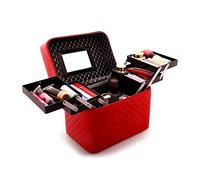 Organizador Maquillaje Caja de Almacenamiento cosméticos portátil Gran Capacidad, Kit Maquillaje Artista Profesional, Estuche Viaje Plegable Multicapa Vanity(D)