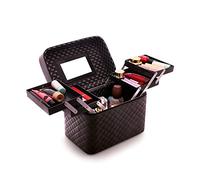 Organizador Maquillaje Caja de Almacenamiento cosméticos portátil Gran Capacidad, Kit Maquillaje Artista Profesional, Estuche Viaje Plegable Multicapa Vanity(A)