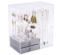 Organizador Maquillaje Caja de Almacenamiento Joyas la Caja joyería listón Transparente Vanity