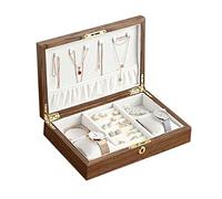 Organizador Maquillaje Caja de joyería Escritorio for tocador, Caja Multifuncional Reloj, Anillo Concha, Collar con Cerradura Retro, Almacenamiento cosméticos Vanity(A)