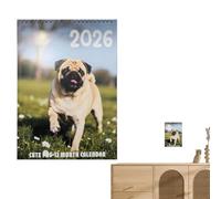 Organizador mensual de calendario de animales, encantador planificador de decoración del hogar, calendario de bloques de notas grande, arte mensual accesible para apartamentos, cocina, aula