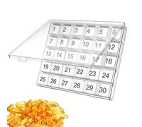 Organizador mensual de pastillas - Consciente del medio ambiente, pastillero portátil pequeño organizador de pastillas de viaje semanal, organizadorde medicamentos con compartimentos grandes |