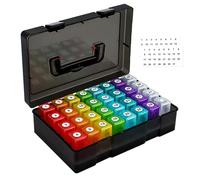 Organizador mensual de pastillas de 31 días, pastillero colorido con compartimentos AM/PM, organizador de medicamentos con etiquetas, caja mensual colorida, estuche para medicament