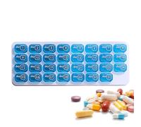 Organizador mensual de pastillas de 31 días, pastillero portátil, contenedor diario para suplementos de medicamentos, medicina de viaje compacta para adultos mayores, uso doméstico y exterior